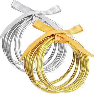 Glitter Silicone Bangles 10 Pack Women's Jewelry Sparkling Fashion Bracelets